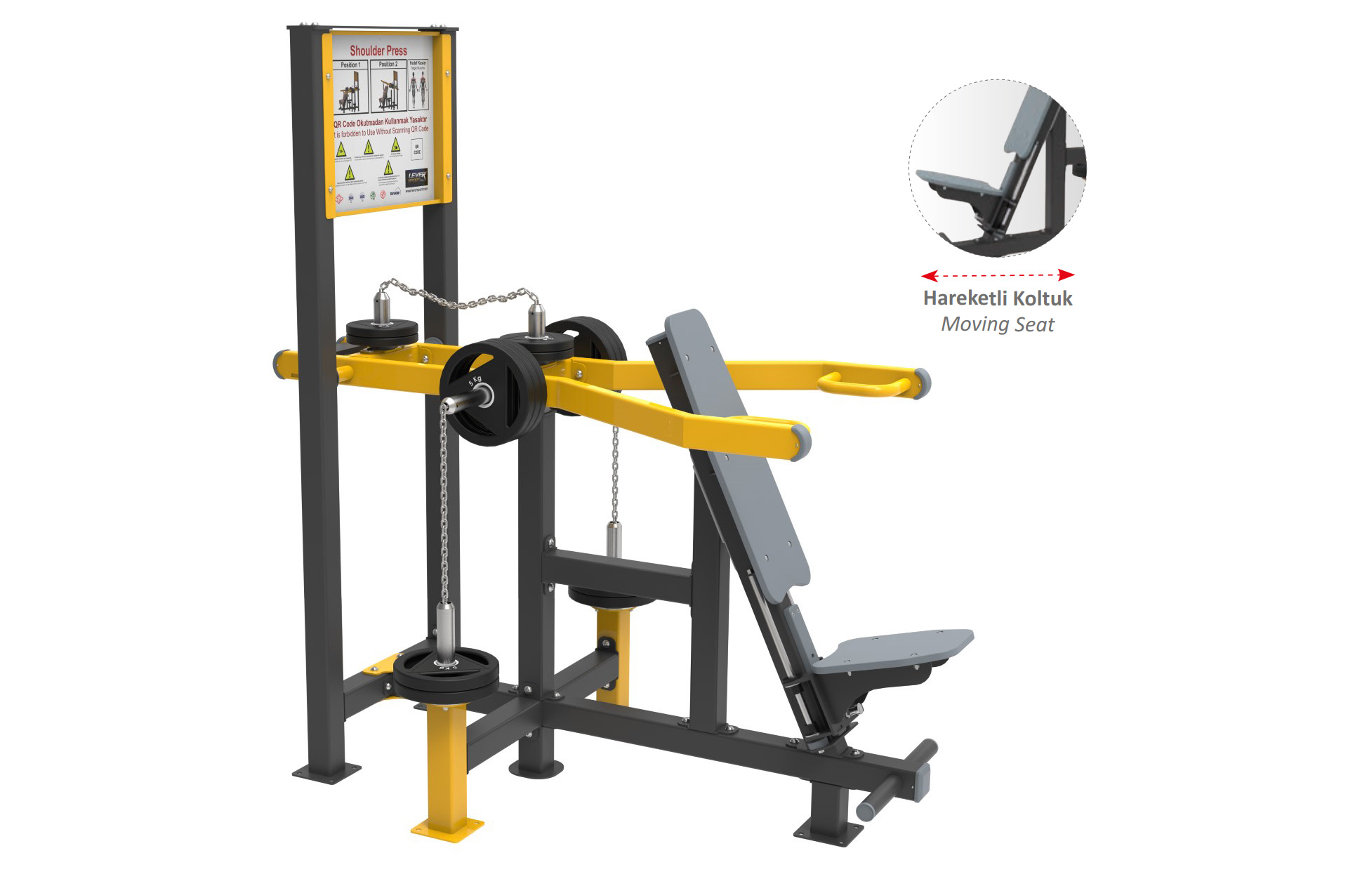 AĞIRLIK PLAKALI FITNESS SERİSİ SHOULDER PRESS LDF 2180