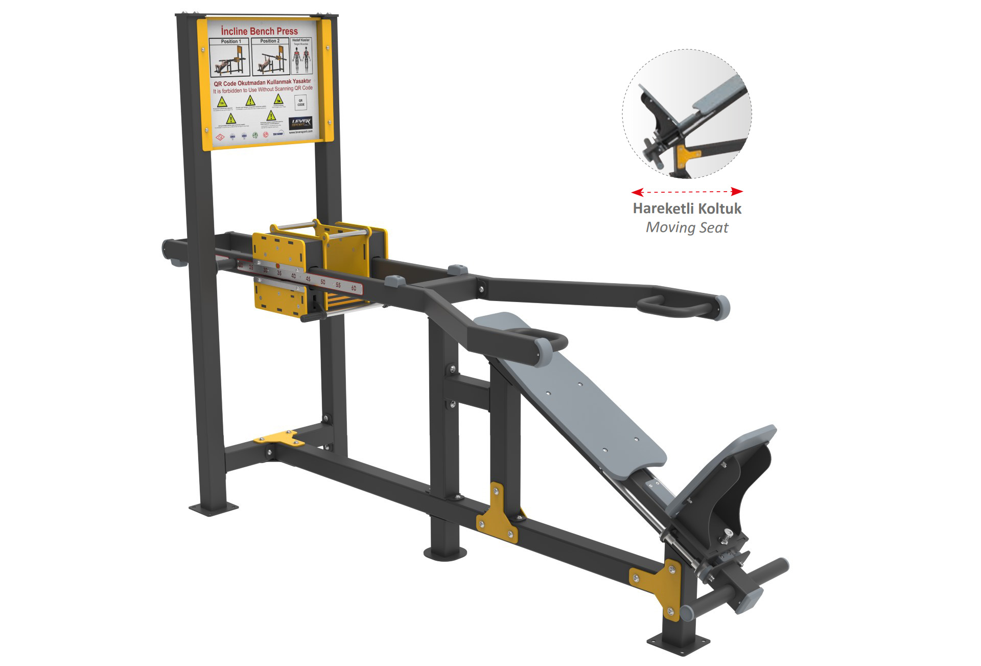 AĞIRLIK KAYDIRMALI FITNESS SERİSİ INCLINE BENCH PRESS LKF 1200