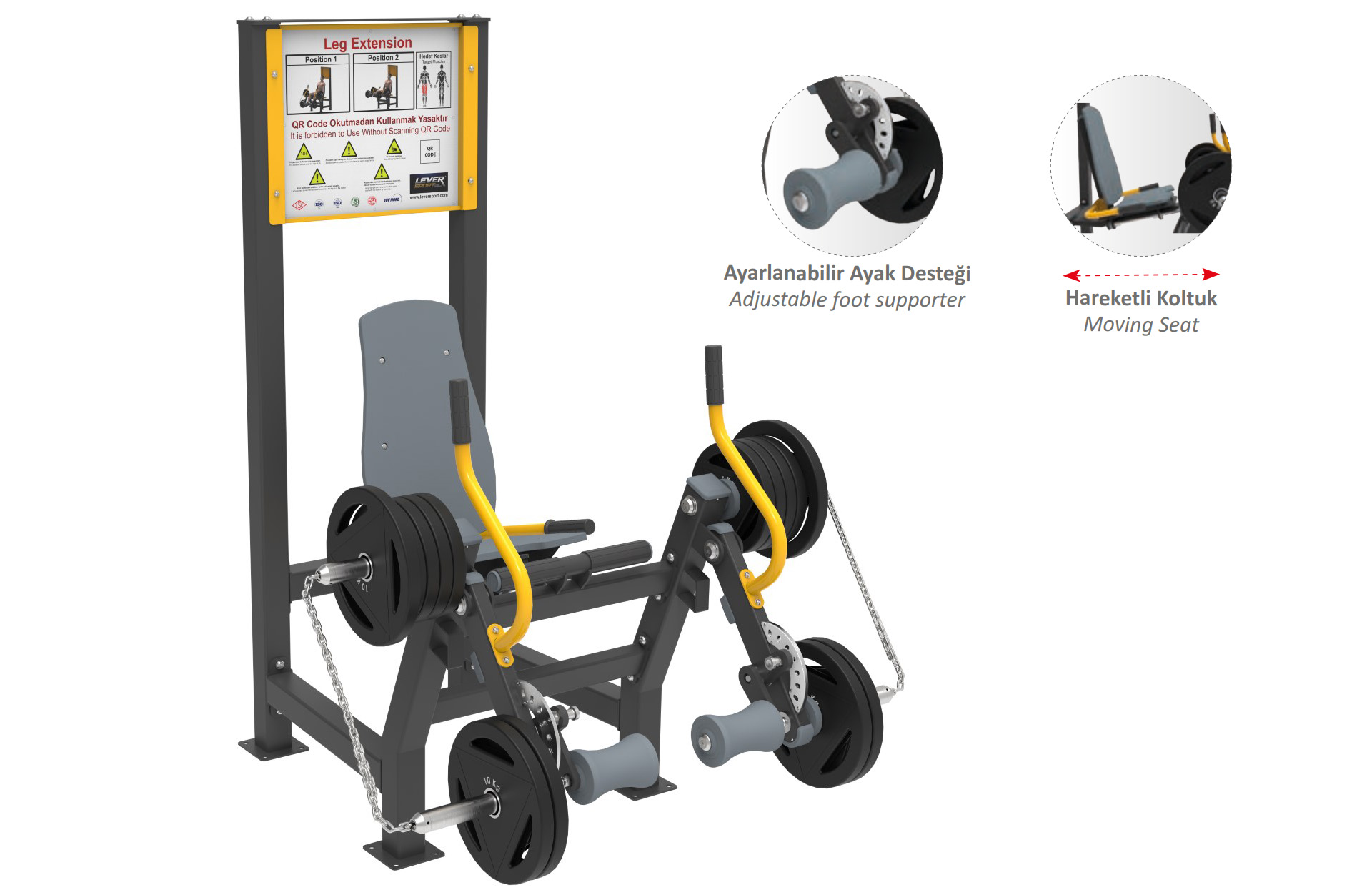 AĞIRLIK PLAKALI FITNESS SERİSİ LEG EXTENSION LDF 2120