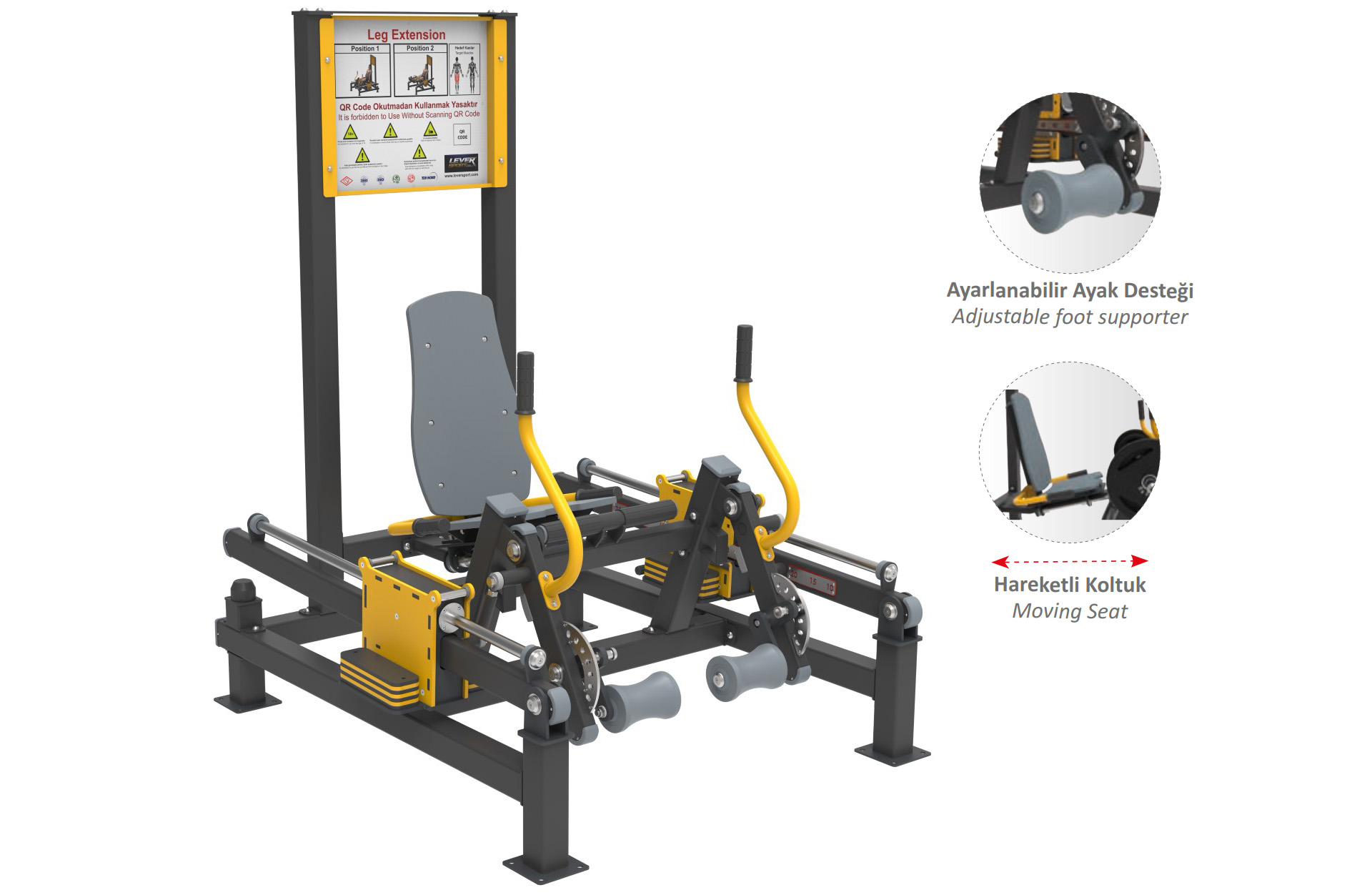 AĞIRLIK KAYDIRMALI FITNESS SERİSİ LEG EXTENSION LKF 1150