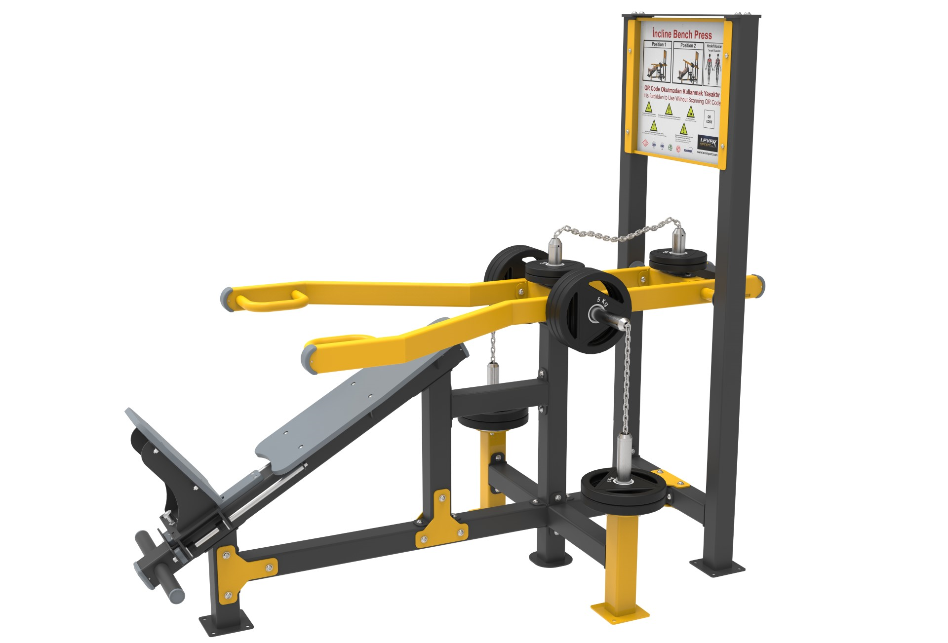 AĞIRLIK PLAKALI FITNESS SERİSİ INCLINE BENCH PRESS LDF 2170 