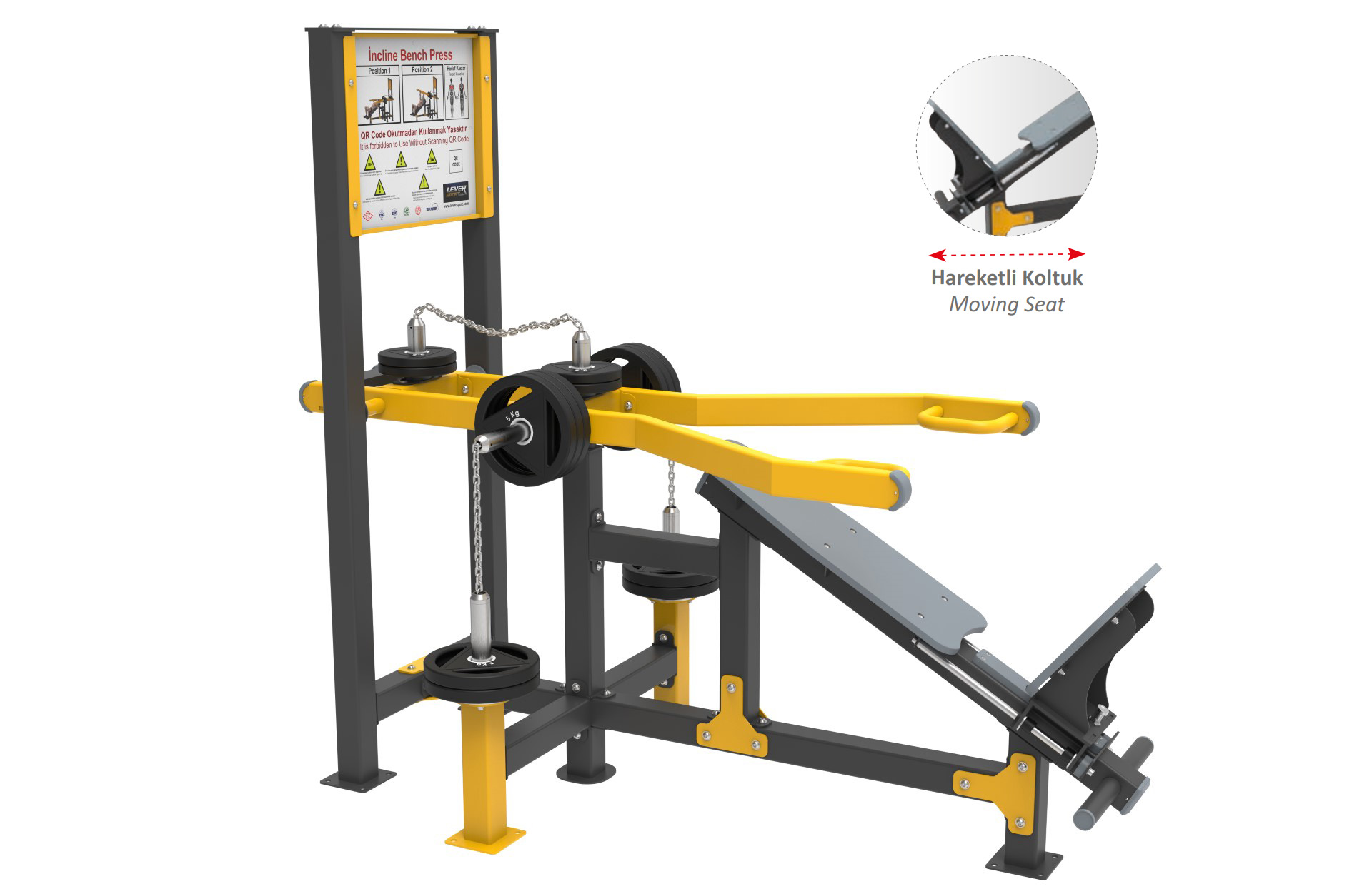 AĞIRLIK PLAKALI FITNESS SERİSİ INCLINE BENCH PRESS LDF 2170